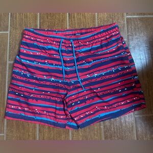 George Red and Blue Patterned Swim Shorts - SIZE XL